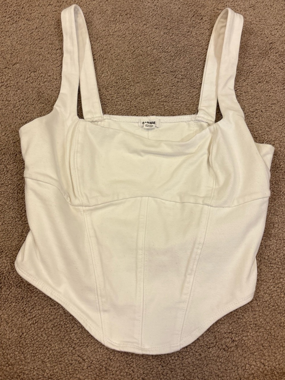 Garage White One-Piece Corset Tank